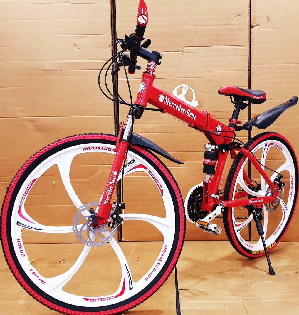 Folding mac wheel cycle pure red 6s white rim mnstseller 26 inch 21s front and back shockup disk break