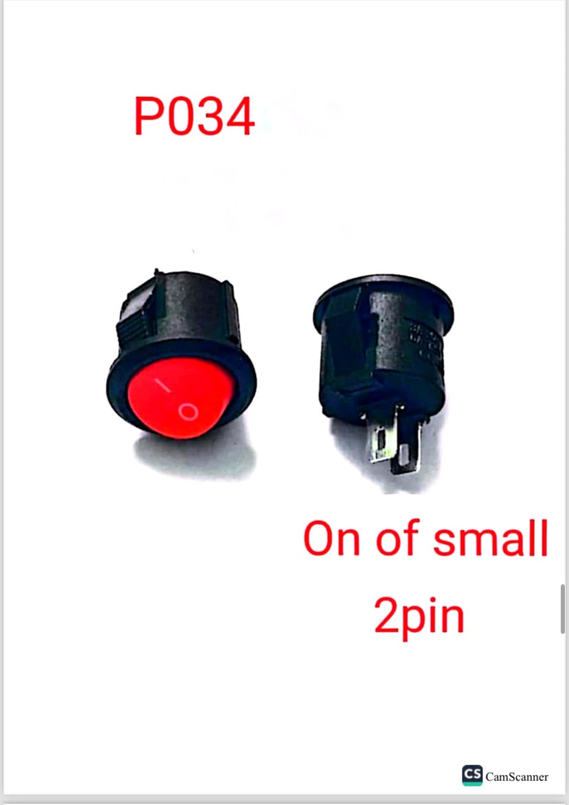 P034. On-off switch small 2 pin