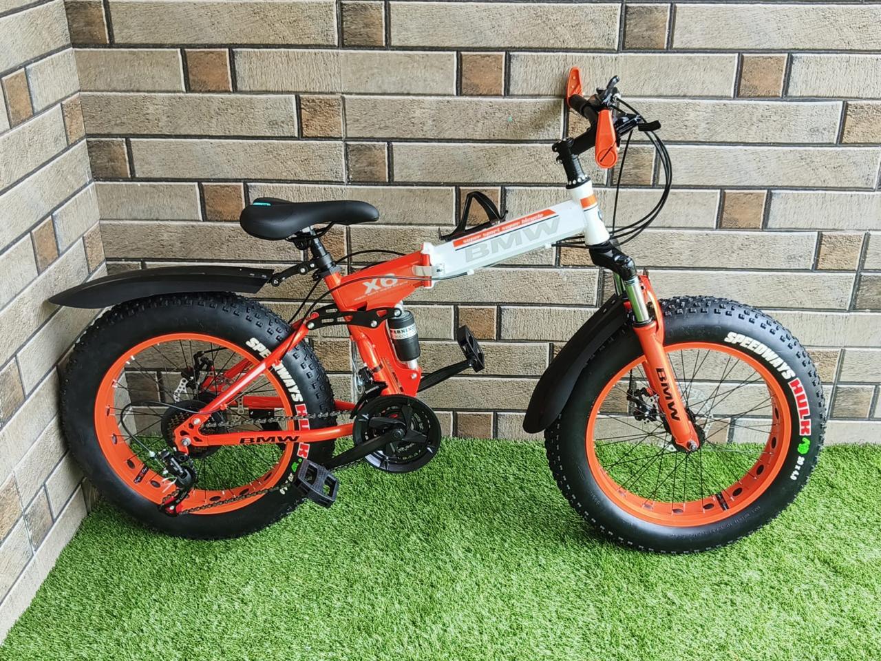 fat tyre 20 by 4 inch cycle foldable 21 gear dual disk break front and back shockup