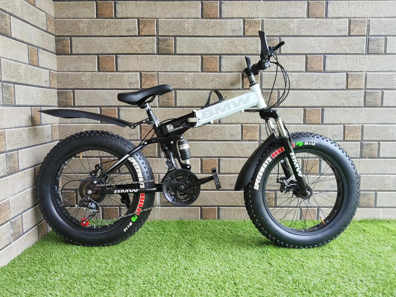 fat tyre 20 by 4 inch cycle foldable 21 gear dual disk break front and back shockup