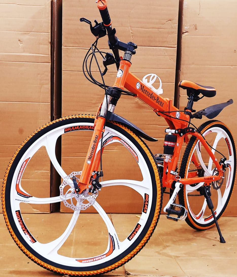 folding mac wheel cycle orange 6s white rim mnstseller 26 inch 21s front and back shockup disk break