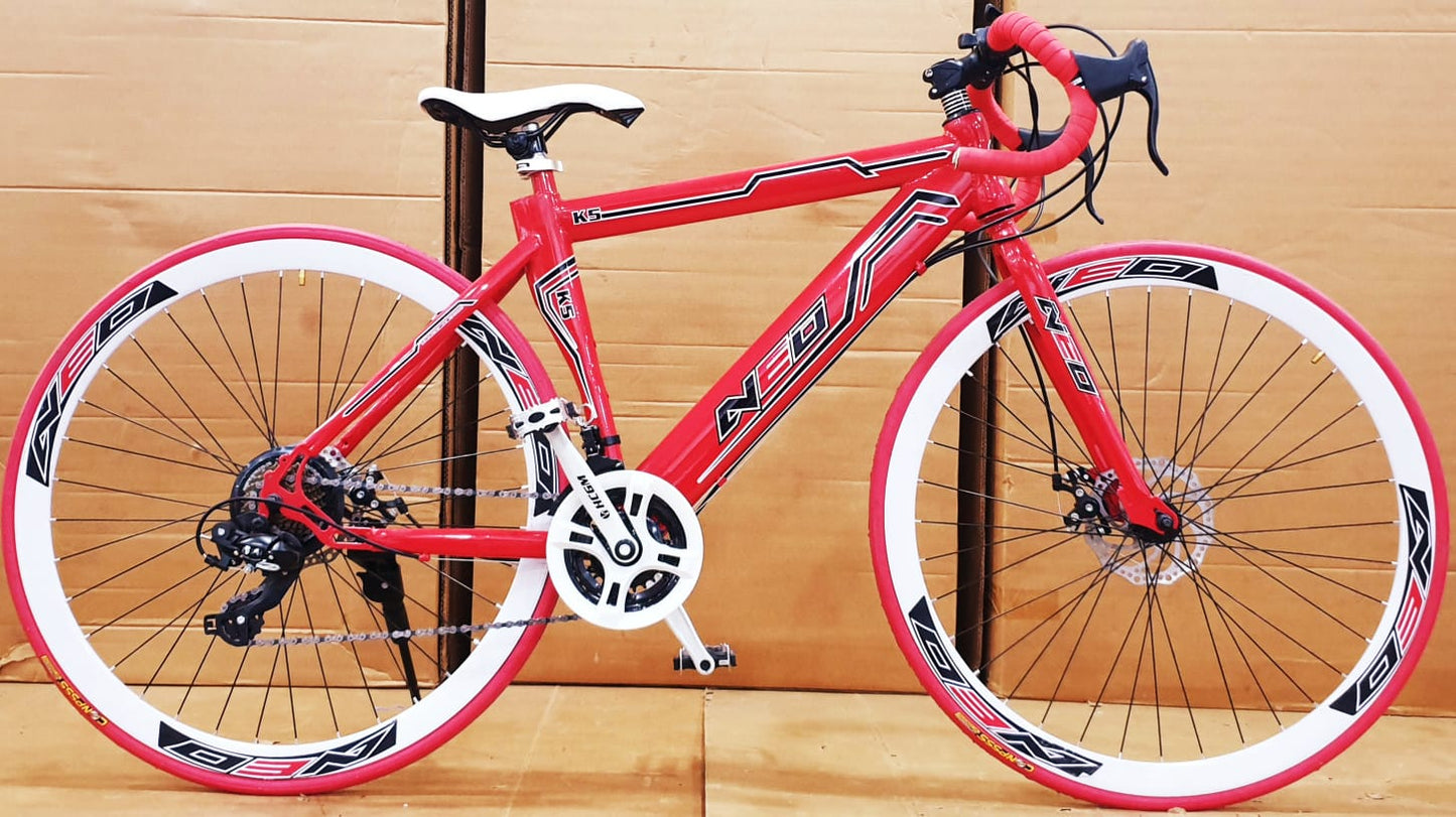 Neo road bike mnstseller with 21 gear dual disk break triple wall rim cycle