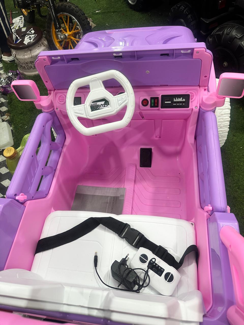pink jeep 24v 4 by 4 ride on car with bonut open wn502n b