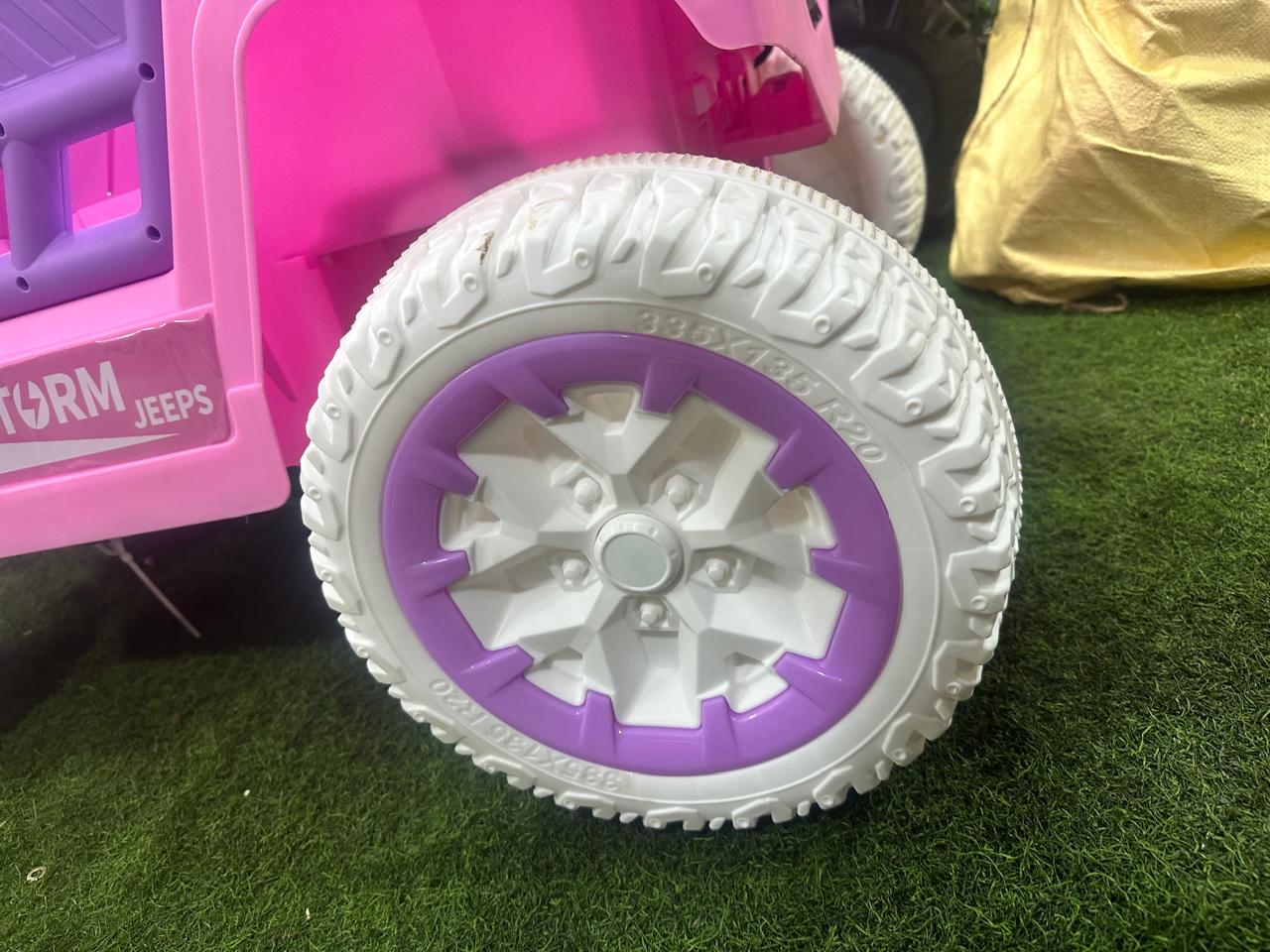 pink jeep 24v 4 by 4 ride on car with bonut open wn502n b