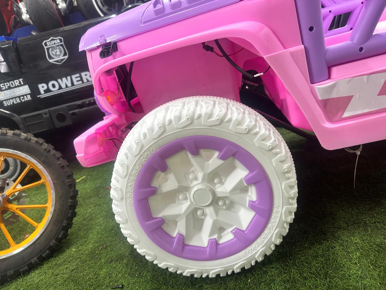 pink jeep 24v 4 by 4 ride on car with bonut open wn502n b