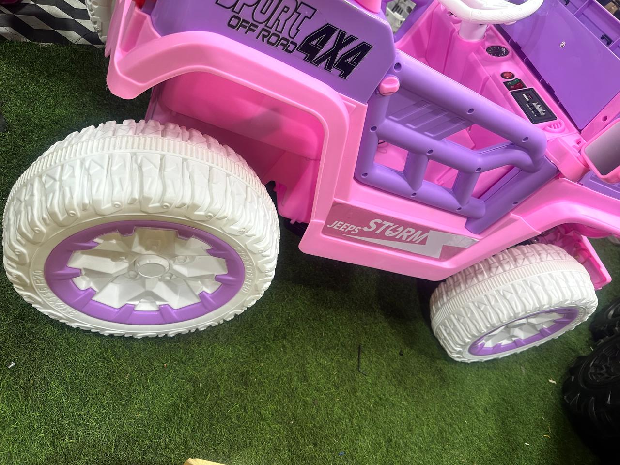 pink jeep 24v 4 by 4 ride on car with bonut open wn502n b