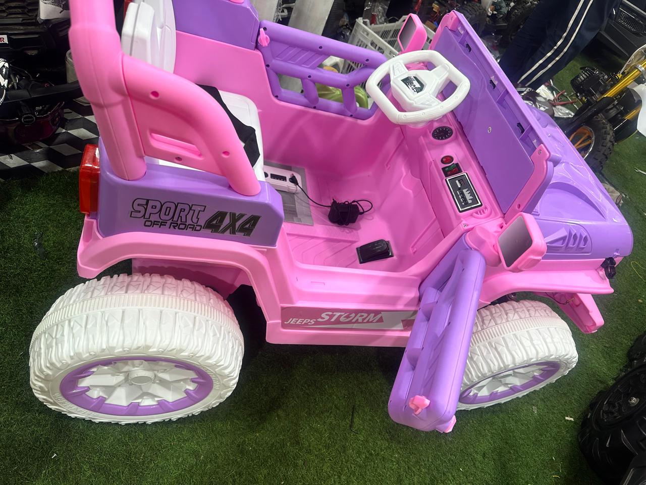 pink jeep 24v 4 by 4 ride on car with bonut open wn502n b