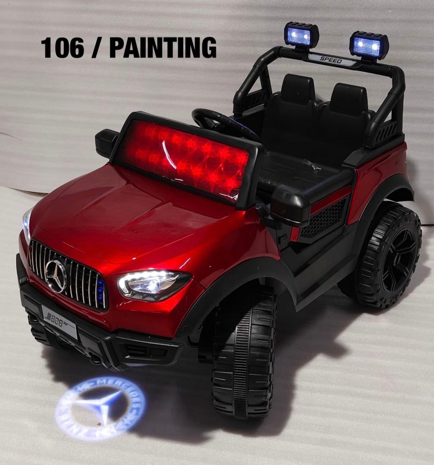 21 106 j888 jeep 4 by 4 red black blue grey
