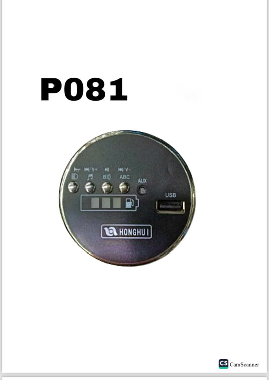 P081 —12V Music Player Panel Board for R1 & R3 Bike Ride-On, Round Shape, Complete Replacement Part with USB & AUX, Battery Charging Indicator, Silver, 12V Compatible —— Mnstseller