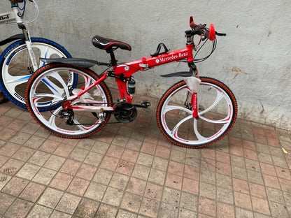 folding mac wheel cycle red white 6s mnstseller 26 inch  21s front and back shockup disk break