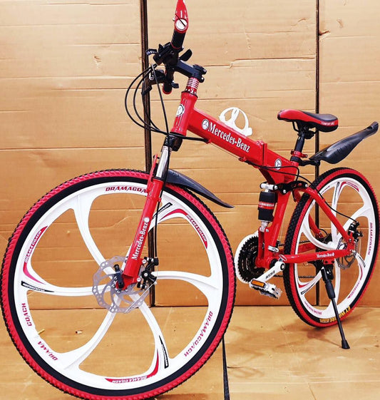 Folding mac wheel cycle pure red 6s white rim mnstseller 26 inch  21s front and back shockup disk break