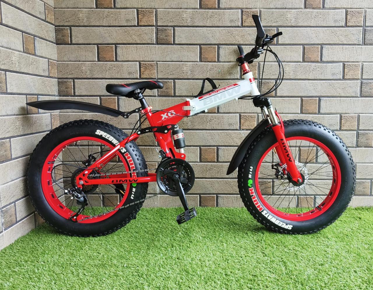fat tyre 20 by 4 inch cycle foldable 21 gear dual disk break front and back shockup