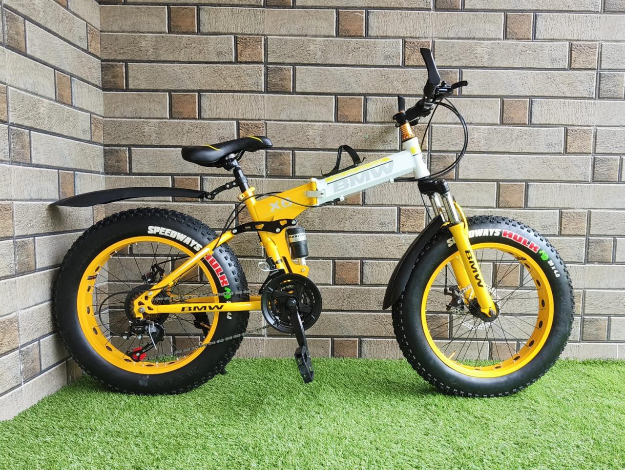 fat tyre 20 by 4 inch cycle foldable 21 gear dual disk break front and back shockup