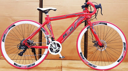 Neo road bike mnstseller with 21 gear dual disk break triple wall rim cycle