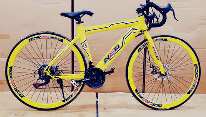 Neo road bike mnstseller with 21 gear dual disk break triple wall rim cycle