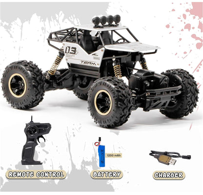 RC Remote Control Rock Crawler Four Wheel Drive 1:12 Metal Alloy Body Remote Control Rock Climber High Speed Monster Racing Car