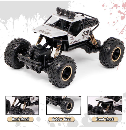 RC Remote Control Rock Crawler Four Wheel Drive 1:12 Metal Alloy Body Remote Control Rock Climber High Speed Monster Racing Car