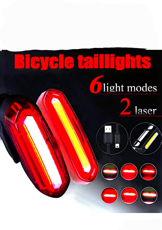 bicycle taillghts 6 liht modes  2 laser