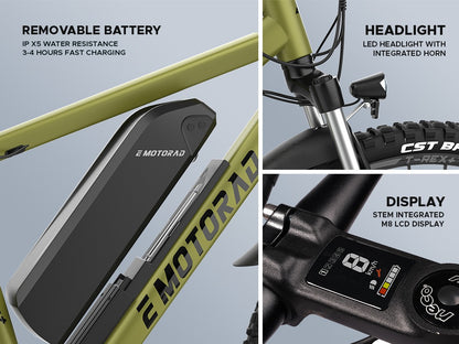 Emotorad T-Rex+ V3 ELECTRIC CYCLE MNSTSELLER GREENISH wholesale market