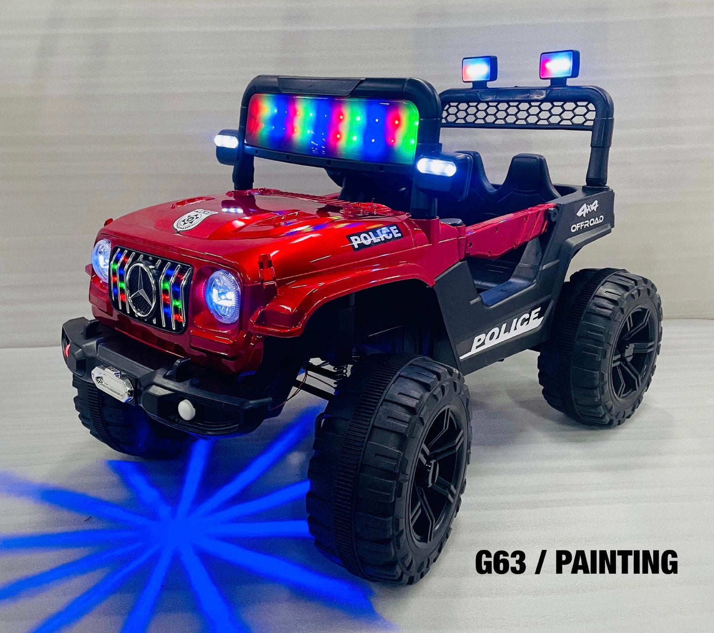 g63 jeep 4 by 4 red black blue