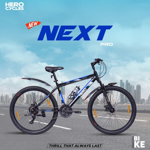 hero next 26 inch 21 gear dual disk break frotn shockup mtb
