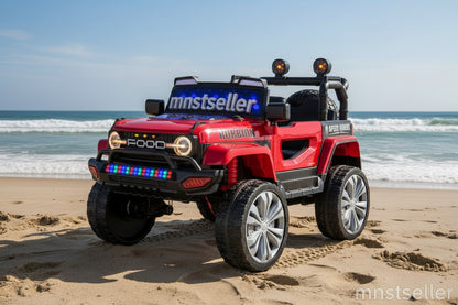 tk 9199 p jeep 4 by 4 red ford  bonet open